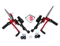 Ducabike - Ducabike Adjustable Rear Sets: M696 / M796 / M1100 - M1100 EVO [Folding Pegs/CF Heel guards]
