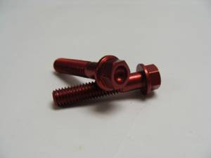 Aluminum Fasteners - Aluminum Hex Flange Bolts - 6x45 Red Aluminum Hex Flange Bolt