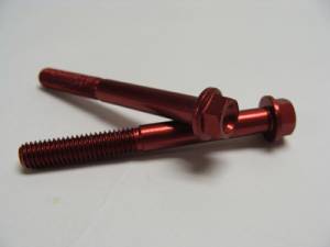Aluminum Fasteners - Aluminum Hex Flange Bolts - 6x60 Red Aluminum Hex Flange Bolt