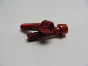 Aluminum Fasteners - Aluminum Tapered Socket Cap Bolts - 6x25 Red Aluminum Tapered Socket Cap Bolt