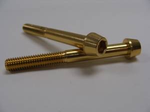 Aluminum Fasteners - Aluminum Tapered Socket Cap Bolts - 6x50 Gold Aluminum Tapered Socket Cap Bolt