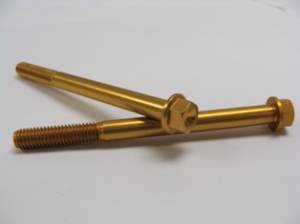 Aluminum Fasteners - Aluminum Hex Flange Bolts - 6x80 Gold Aluminum Hex Flange Bolt
