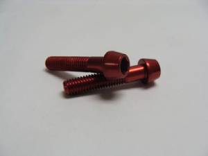 Aluminum Fasteners - Aluminum Tapered Socket Cap Bolts - 6x30 Red Aluminum Tapered Socket Cap Bolt