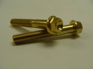 Aluminum Fasteners - Aluminum Hex Flange Bolts - 6x40 Gold Aluminum Hex Flange Bolt
