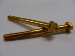 Aluminum Fasteners - Aluminum Hex Flange Bolts - 6x60 Gold Aluminum Hex Flange Bolt
