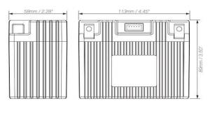 Shorai LFX14A2-BS12 Battery Dimensions