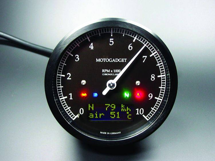 COMPTE TOURS CHRONOCLASSIC 10 GREEN LCD NOIR NOIR - MOTOGADGET /  Electricite / Tableau de bord / Compteur