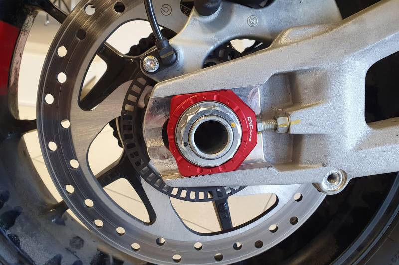 CNC Racing Billet Chain Adjuster Blocks for the Ducati DesertX