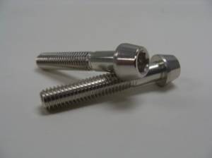 Motowheels - 6x30 Silver Aluminum Tapered Socket Cap Bolt