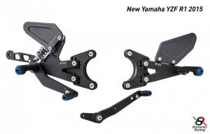 Bonamici Racing - Bonamici Adjustable Billet Rearsets: Yamaha R1 [2015+] Aluminum Heel Guards - Image 1