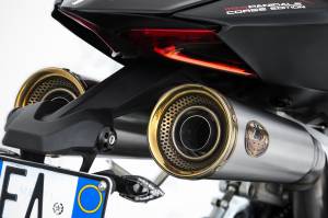 Zard - ZARD 2-1-2 Underseat Full Exhaust System With Gold Finish End-Caps: Ducati Panigale 1199 - Image 1