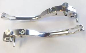 TWM - TWM BILLET Adjustable Brake & Clutch Folding Lever Set: Ducati brembo Radial Master Cylinders: [RARE SILVER] Very Last Pair - Image 1