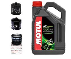 Motul - Ducati Oil Change Kit: Motul 5100 Synthetic Blend 10W-50 Oil & Choice of Oil Filter [Except PANIGALE] - Image 1
