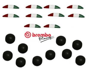 Brembo - Brembo RCS Tricolor Stickers and Rubber Cap Kit [10 Pieces of each] - Image 1