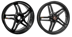 BST Wheels - BST Rapid Tek Carbon Fiber 5 Split Spoke Wheel Set: Ducati Panigale 1199-1299-V4-V2, SF V4 [6.0" Rear] - Image 1