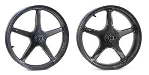 BST Wheels - BST Twin TEK 5 Spoke Carbon Fiber Wheel Set 5.5" X 17" / 3.5" X 18": Ducati Scrambler - Image 1
