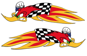 Tracks of the World - Nicky Hayden Woody woodpecker logo Sticker kit [Right/Left] "Very High Quality" - Image 1