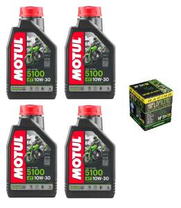 Motul - Motul 5100 Synthetic Blend 4T Oil Change Kit: Honda CB650F, CBR650F '14-'18 - Image 1