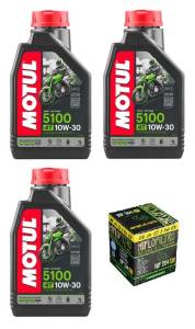 Motul - Motul 5100 Synthetic Blend 10W-30 4T Oil Change Kit: Honda CB650F, CBR650F '19+ - Image 1