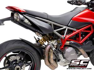 SC Project - SC Project S1 Black Matte Titanium with Carbon Caps Exhaust: Ducati Hypermotard 950/SP - Image 1