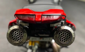 Shift-Tech - Shift-Tech Dual Carbon/Titanium GP  Slipon Exhaust Kit + Side Panel Bracket:  HM 950 - Image 1