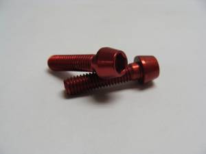 6x25 Red Aluminum Tapered Socket Cap Bolt - Image 1