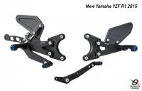 Hand & Foot Controls - Foot  Controls - Bonamici Racing - Bonamici Adjustable Billet Rearsets: Yamaha R1 [2015+] Aluminum Heel Guards