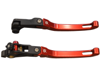 Hand & Foot Controls - Hand Controls - Bonamici Racing - Bonamici Racing Alloy Folding Lever Set [Black/Red]: Ducati 848-1098-1198, HM, Monster S4RS-1200, MTS 1200, Panigale V4-1299-1199-1299-V4-V2, Diavel/X, SF V4