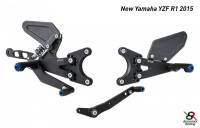 Closeout  - BIG SALE - Bonamici Racing - Bonamici Adjustable Billet Rearsets: Yamaha R1 ['15+] Including CF Heel Guards
