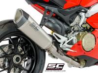 Exhaust - Mid Pipes - SC Project - SC Project SC1-R Titanium w/Carbon Cap Exhaust: Ducati Panigale V4/S/R