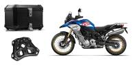 Parts - Universal Parts - SW-Motech - SW-MOTECH TRAX ION 38-Liter Top Case and Mount Plate With Tubular Luggage Rack- Powder Coated Black: BMW F850GS, F750GS