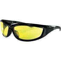 Bobster Charger Sunglasses: Gloss Black - Yellow