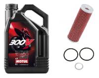 Tools, Stands, Supplies, & Fluids - Fluids - Motul - Motul 300V Factory Line Road Racing Synthetic 15W50 Oil Change Kit: Ducati Panigale Series