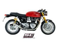 SC Project - SC Project 70's Style Dual Conic Slip-On Exhaust: Triumph Thruxton 1200/R '16+ - Image 3