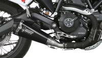 Exhaust - Slip-Ons - Mivv Exhaust - Mivv Delta Race Black Stainless Slip-on Exhaust: Ducati Scrambler '15-'20