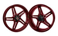 BST Wheels - 5 Spoke Wheels - BST Wheels - BST Rapid TEK 5 Split Spoke Gloss Candy Red Set - 17 x 3.5 Front / 17 x 6.0 Rear - Hayabusa (13-20)