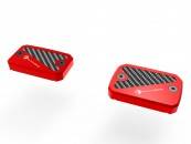 Ducabike Billet Aluminum & Carbon Brake/Clutch Fluid Reservoir Caps: RED or Black available only to order