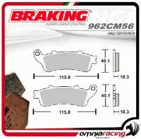 Brake - Pads - Braking - Braking Sintered  Street CM56 Rear Brake Pads: Honda Gold Wing 1800
