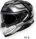  Shoei GT-Air II Notch Full Face Helmet TC-5 Silver/Black/White