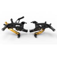 Ducabike Adjustable Folding Pegs Rear Sets: Ducati Panigale V4/S (Black/Gold Only) 