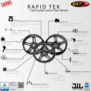 BST Wheels - BST RAPID TEK 5 SPLIT SPOKE WHEEL SET [6" REAR]: Suzuki GSXS-1000/GSXF1000 '16-'20 - Image 8