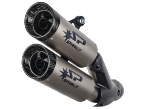 SPARK SLIP-ON EXHAUST w/ Carbon End Caps: Monster 937 - '21-'23