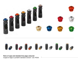 Options - Colored foot peg caps and standard toe pegs