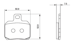 Brembo - Brembo Brake Pad Set, Ferit I-D 450FF organic Compound for Rear P34 Caliper, 7.8mm Thick, 3.5mm  Backing Plate, Shape S - Image 3